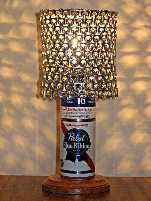 лампа - поделки из пивных банок