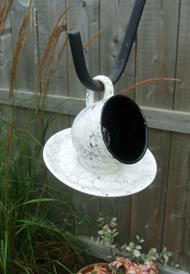 кормушка для птиц своими руками из чашки и блюдца