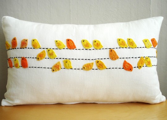 декоративная подушка Yellow Birds, Sukan Art