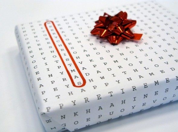 упаковочная бумага для подарков Word Puzzle