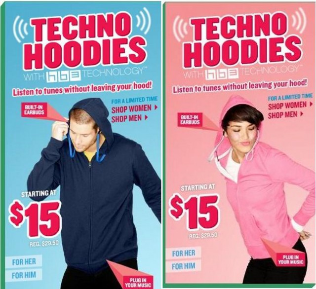 флисовые толстовки Techno Hoodie с встроенными наушниками