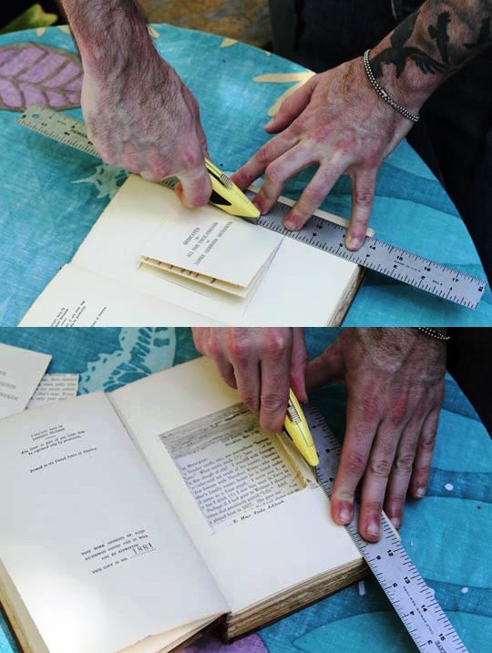 режем отверстие в книге