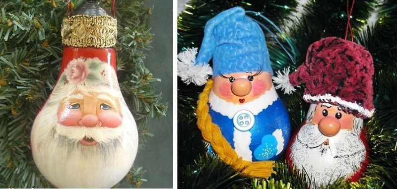 новорічні іграшки з лампочок