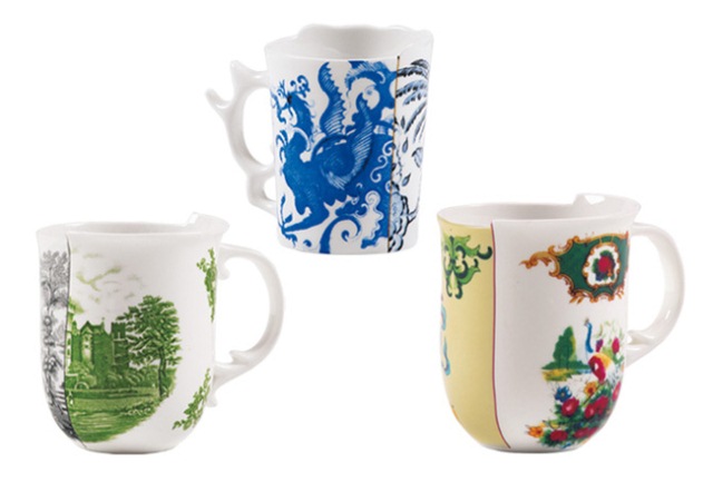 фарфоровая посуда из половинок seletti