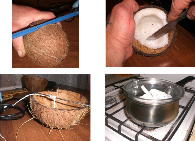 свічка своїми руками у шкаралупі кокосу
