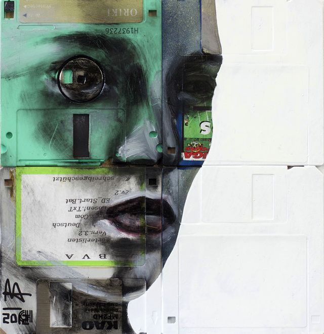 портреты на дискетах от nick gentry