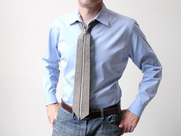 шерстяной галстук на молнии zip tie