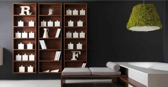 декоративный мох на потолочном светильнике Moss Design