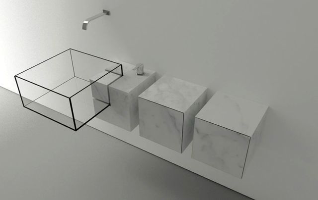 стеклянная раковина с ящиками Kub Basin