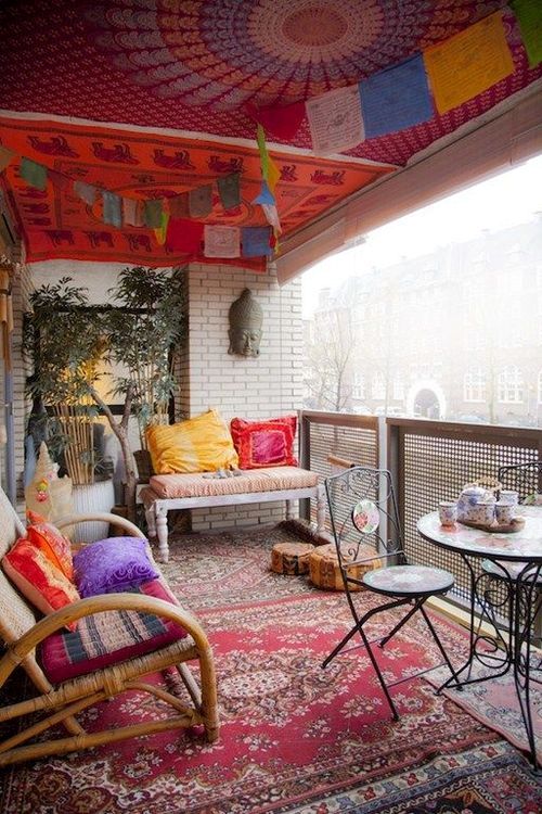 декор відкритий балкон в стилі boho chic