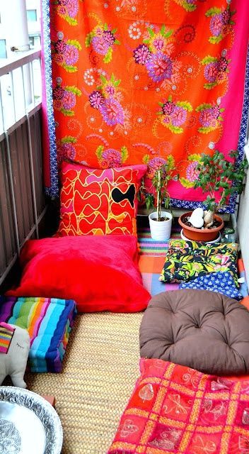 ідеї декору відкритий балкон в стилі boho chic