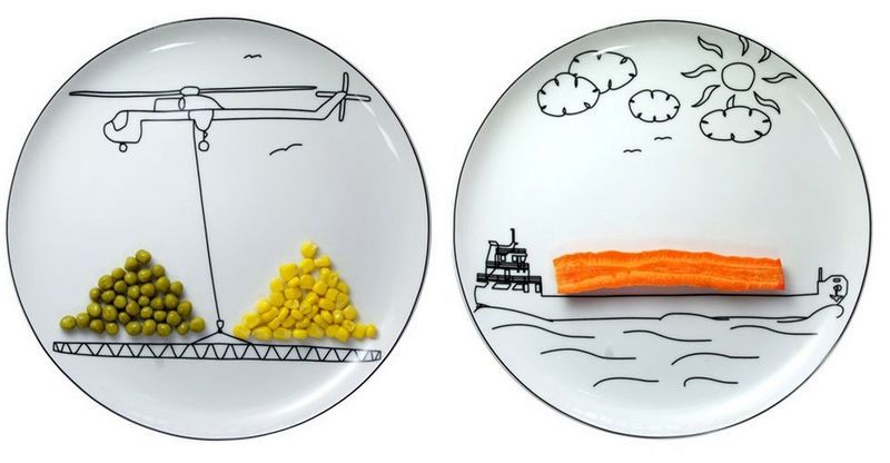 рисунки на тарелках для детей