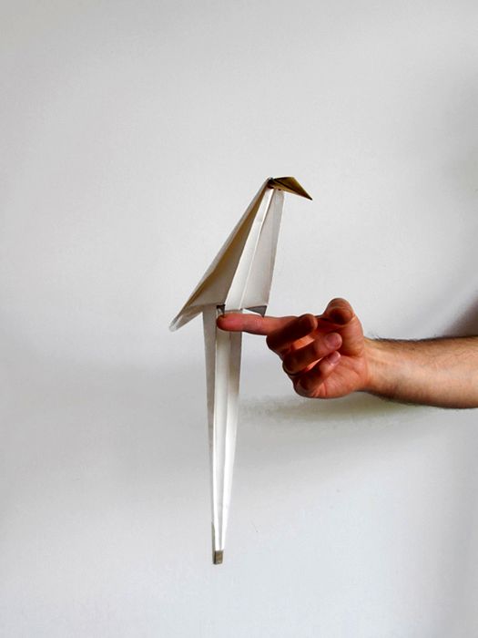 светильник в форме птицы оригами