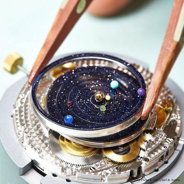 необыкновенные астрономические наручные часы с солнечной системой