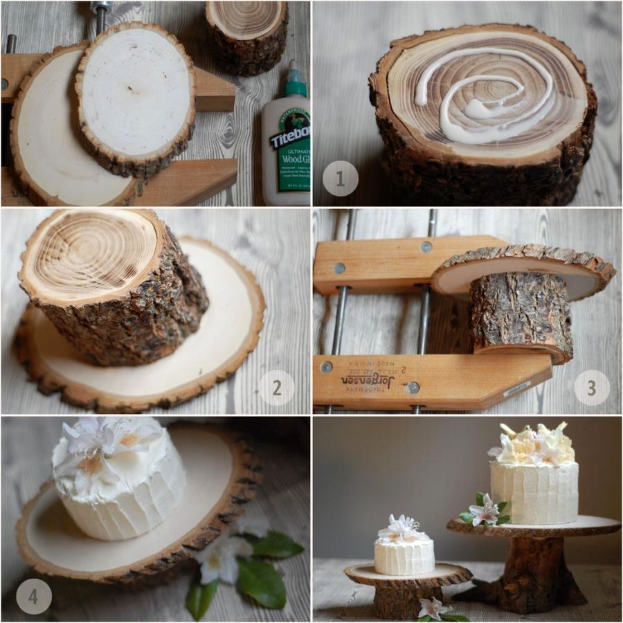 как сделать подставка для торта из дерева