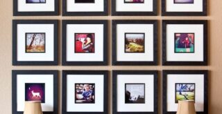 декор стены фотографиями инстаграмм