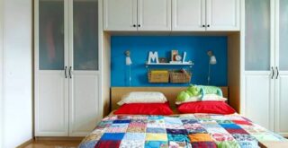 покривало печворк у спальні