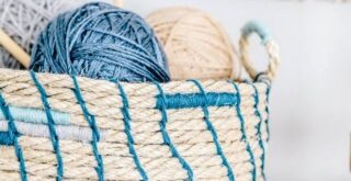 кошик із мотузки для в'язання та шиття