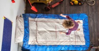 детское постельное белье snurk с изображением батута