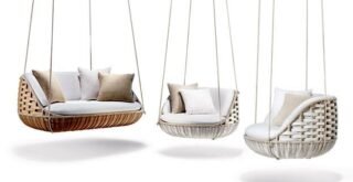 подвесные кресла и диван